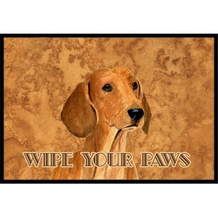 Carolines Treasures Carolines Treasures SS4895JMAT 24 X 36 In. Red Dachshund Wipe Your Paws Indoor Or Outdoor Mat SS4895JMAT